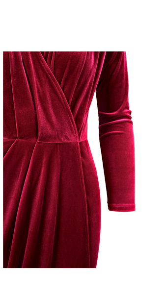 Limited Edition Dress Aldi Long Velvet Burgunder