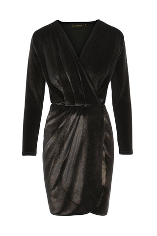 Dress Aldi Short Velvet Black/Gold